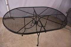 Black metal 5 piece patio dining set; 869-438