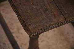 Early oak single drawer occasional table; 336-3908
