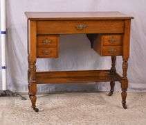 Early walnut 2-tier lift-top writing table; 55-11205