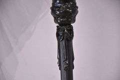 Ornate iron floor lamp with copper top; 6117-044