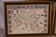 Set of 3 small framed Old World maps by Guilielmo Baluem; 192-2821