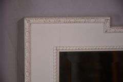 Large beveled mirror with white frame; 68-5279B