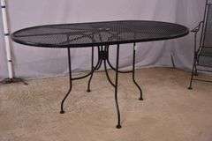Black metal 5 piece patio dining set; 869-438