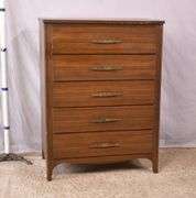 Mid-century style 5 drawer chest with Formica veneer; 55-11251