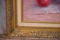 2 framed still life paintings on canvas by Peggy Hicks; 155-827