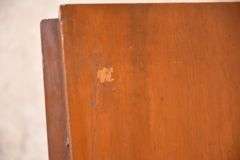 Early pine drop-leaf harvest table with turned legs; 155-816
