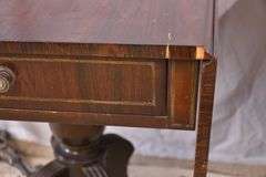 Pair of rosewood single drawer drop-leaf side tables; 68-5191
