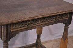 Early oak single drawer occasional table; 336-3908
