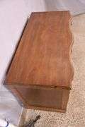 Mahogany serpentine front kneehole desk; 1148-008