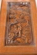 Carved Oriental style 3-tier drop-leaf serving cart; 68-5297