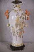 Ornate Oriental style ceramic lamp; 10271-011