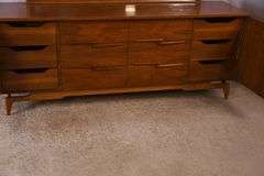 J. Lichtenberg & Son mid-century style walnut dresser with fitted interior and mirror; 55-11231