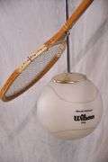 Tennis racket hanging light fixture; 336-3910