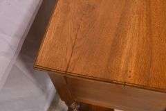 Early walnut 2-tier lift-top writing table; 55-11205