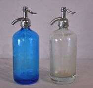 2 vintage seltzer bottles; 13024-860