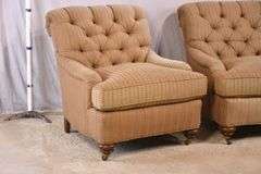 Pair of Century upholstered armchairs with tufted backs; 68-5282