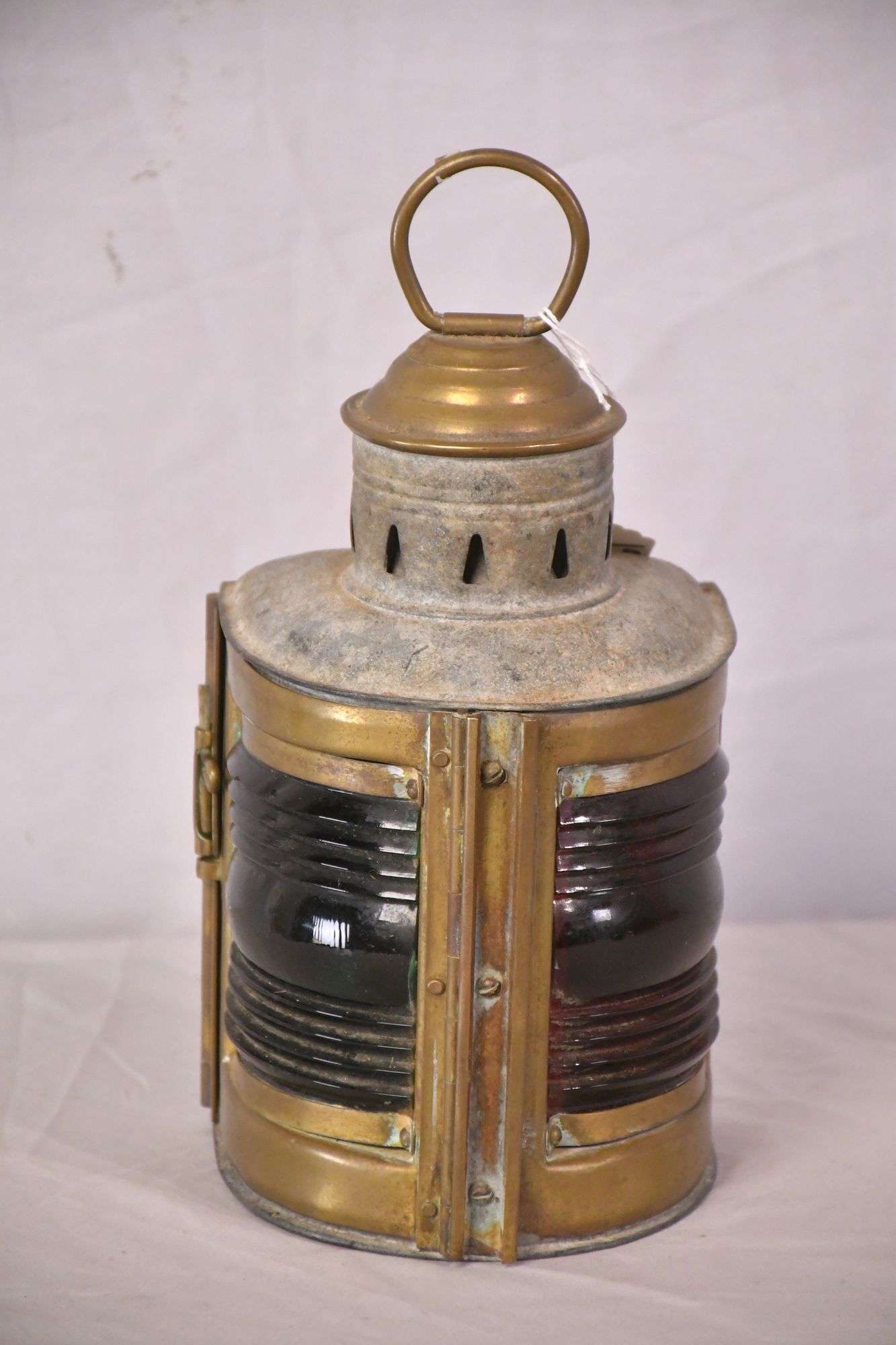 Wilcox, Crittenden & Co vintage brass nautical oil lantern