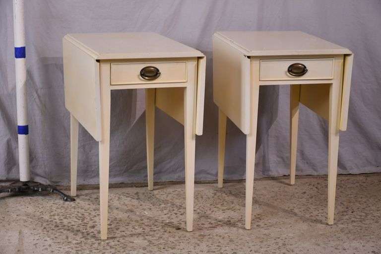Drop-Leaf Side Table- Pure White main image 0