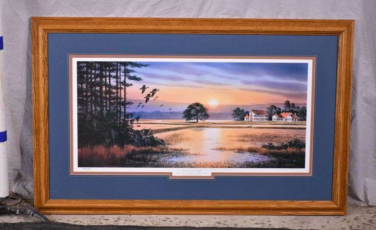 Large signed limited edition framed print "Guests for the Night" by Jerry Raedeke; 622-001