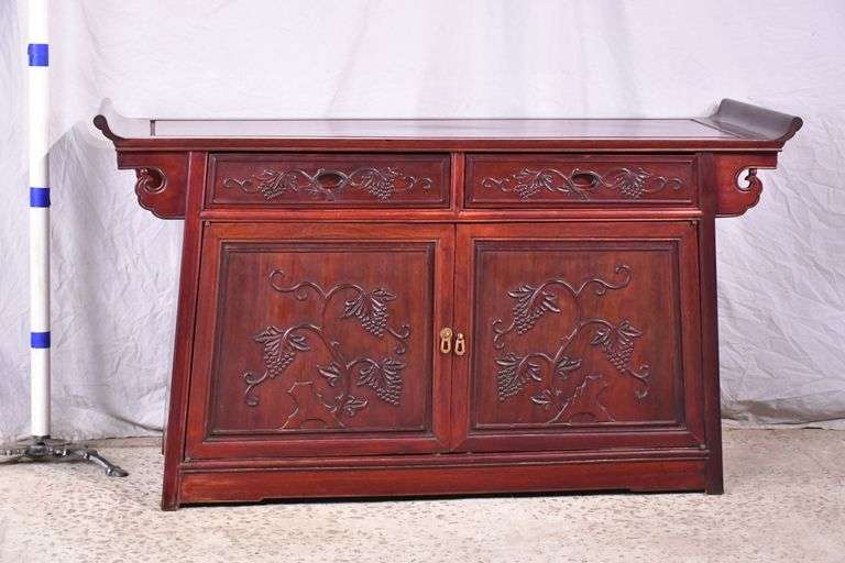Carved Oriental style server; 68-7903
