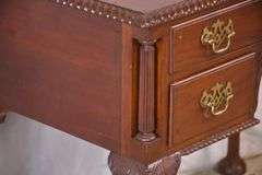 Carved mahogany 3 drawer lowboy; 21-2628