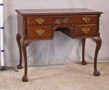 Carved mahogany 3 drawer lowboy; 21-2628