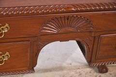 Carved mahogany 3 drawer lowboy; 21-2628