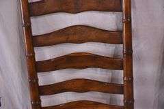 Set of 6 distressed ladderback dining chairs with rush seats; 68-6237B ...