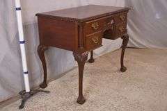 Carved mahogany 3 drawer lowboy; 21-2628