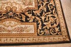 8.0'x10.2' hand knotted Indo-Tibetan rug with black field; 40-136773