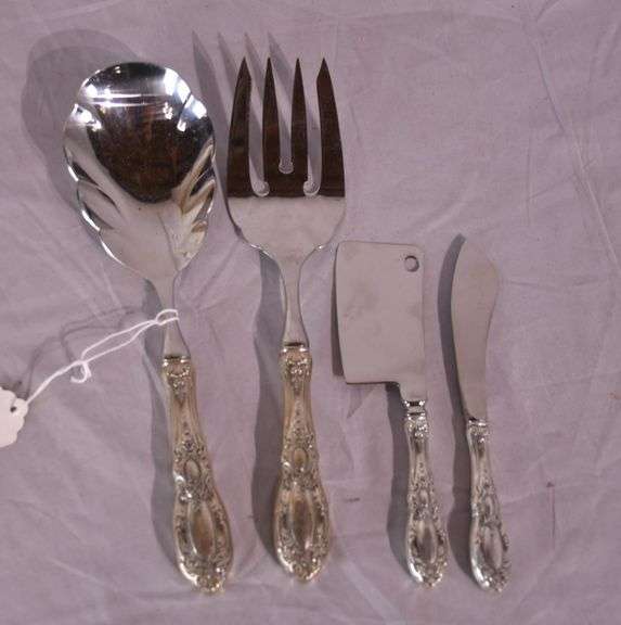 Set of 4 Towle "King Richard" serving pieces with sterling handles; 971-254