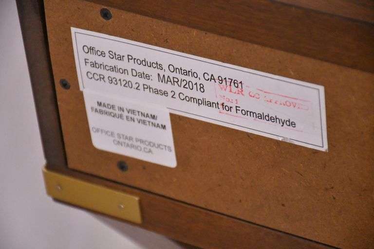 Campaign style 3 drawer writing table with trestle base; 68-6716