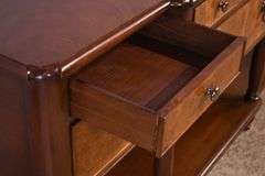 Milling Road by Baker two-tier sideboard with turned columns and legs; 68-6640