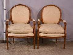 Pair of Councill French style open armchairs; 74-12690