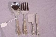 Set of 4 Towle "King Richard" serving pieces with sterling handles; 971-254