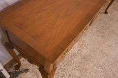 Banded walnut Queen Anne style 3 drawer sideboard; 10081-001