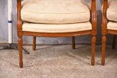 Pair of Councill French style open armchairs; 74-12690
