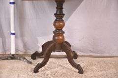 Early inlaid single pedestal side table; 869-582