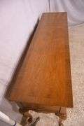 Banded walnut Queen Anne style 3 drawer sideboard; 10081-001