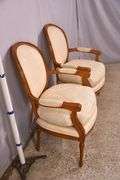Pair of Councill French style open armchairs; 74-12690