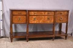 Milling Road by Baker two-tier sideboard with turned columns and legs; 68-6640