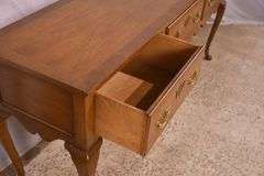 Banded walnut Queen Anne style 3 drawer sideboard; 10081-001