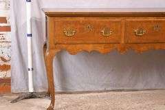 Banded walnut Queen Anne style 3 drawer sideboard; 10081-001