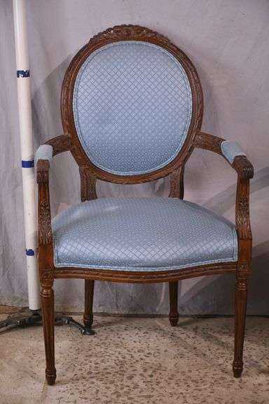 Pair of carved French style open armchairs; 68-6883
