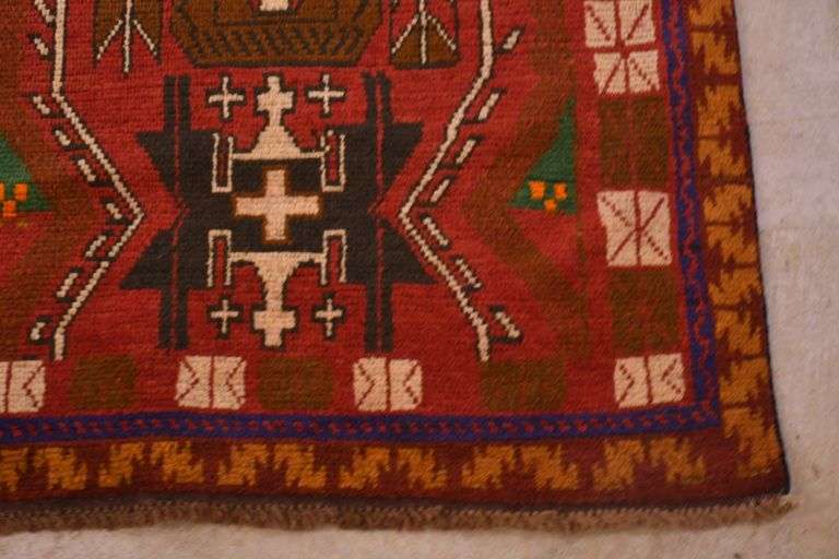3.8'x6.0' hand knotted vintage Persian Baluchi rug; 40-156729