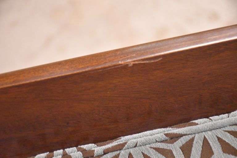 Long bench with upholstered seat and sides; 74-12767