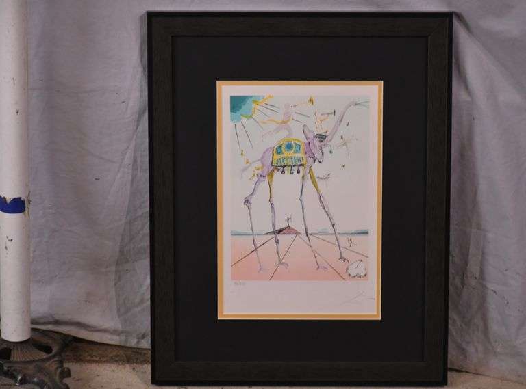 Limited edition framed giclee print "Celestial Elephant" by Salvador Dali; 975-1771