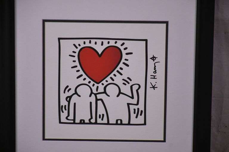 Framed print "Couple with Heart" by Keith Haring; 975-1789