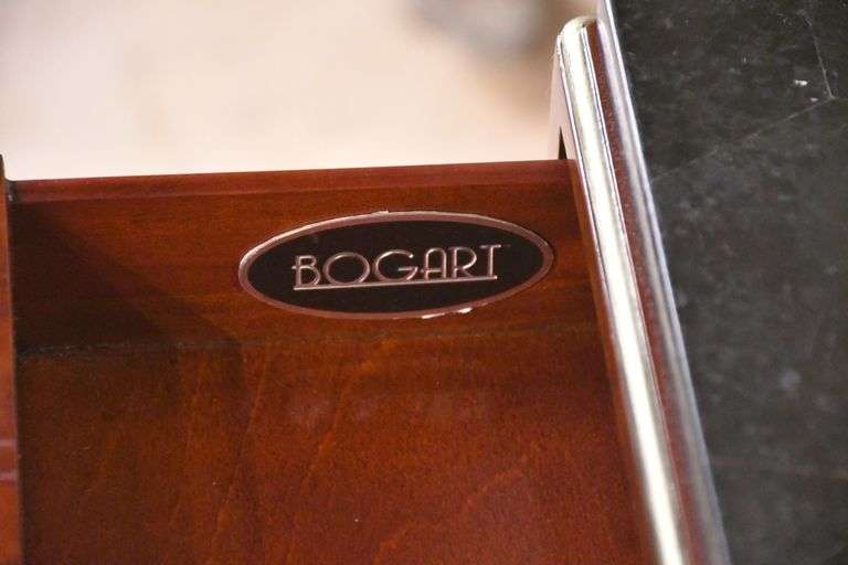Bogart mahogany vanity with oval beveled mirror; 68-6946