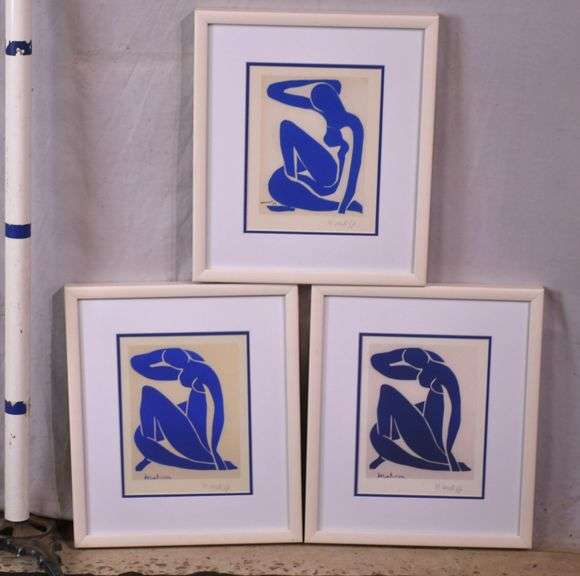 Group of 3 framed prints "Blue Nude I/II/III" by Henri Matisse; 975-1791